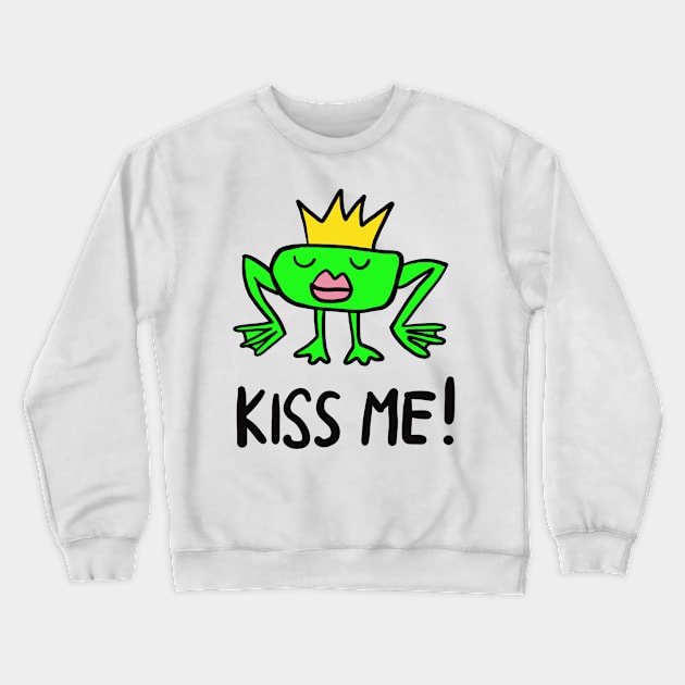 Frog King - kiss me Crewneck Sweatshirt by ThomaeArt